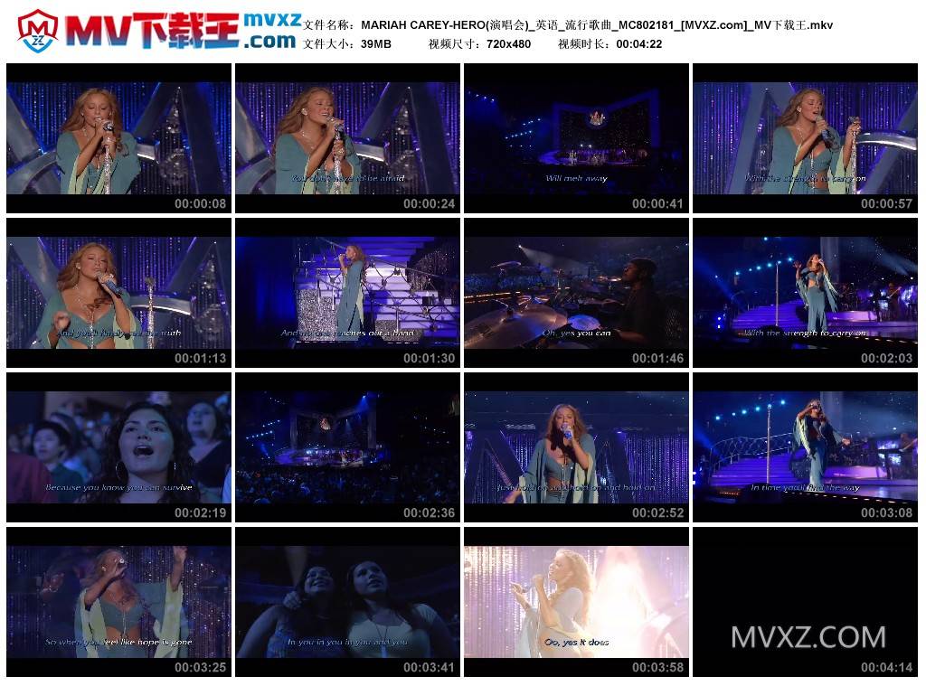 MARIAH CAREY-HERO(演唱会)_英语_流行歌曲_MC802181